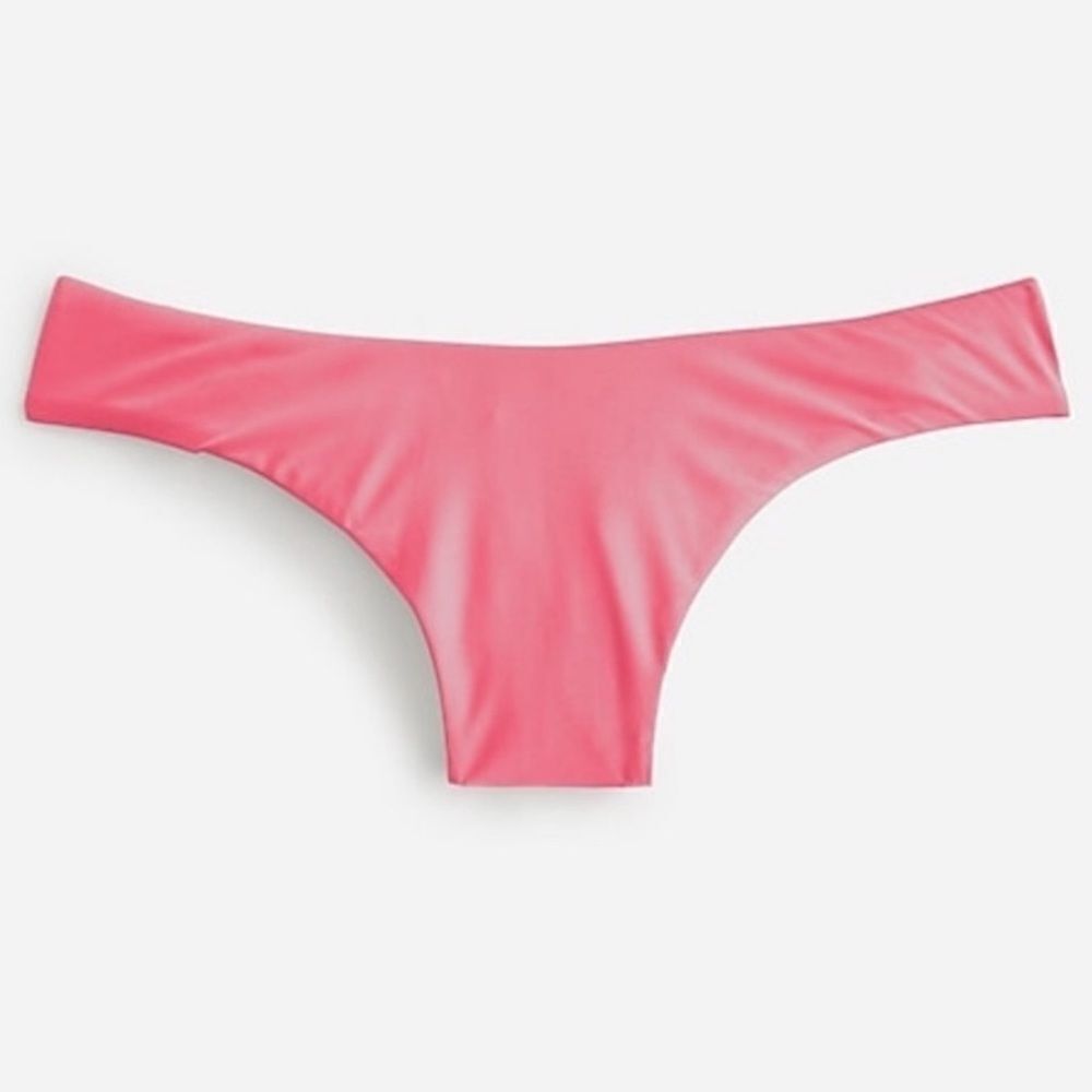 J Crew Tea Rose Pink Curved Waist Cheeky Bikini Bottom Sz XXL NWT